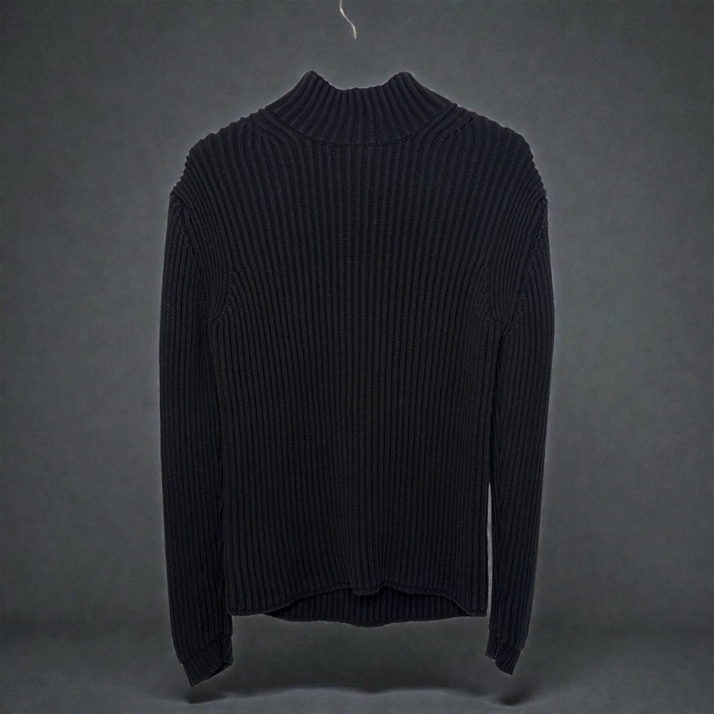 POLO JEANS CO. RALPH LAUREN BLACK RIBBED MOCK NECK SWEATER